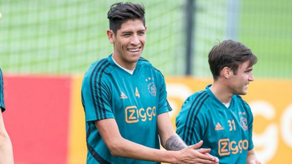 Edson Álvarez, en un entrenamiento con el Ajax