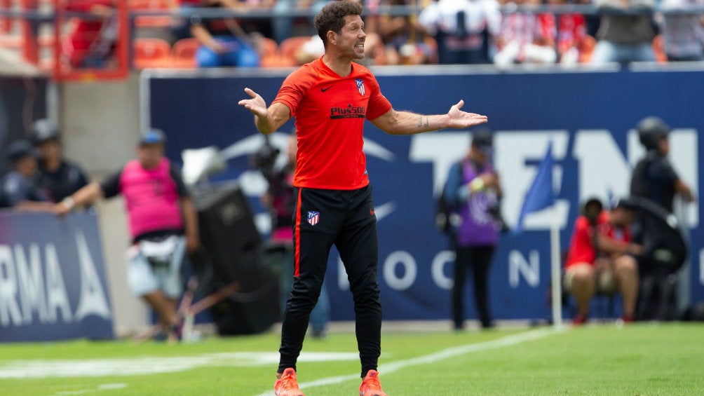 Diego Simeone, director técnico del Atlético de Madrid, en el Alfonso Lastras