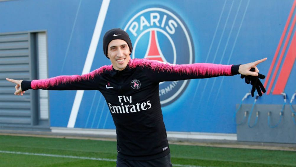 Di María, en un entrenamiento del PSG