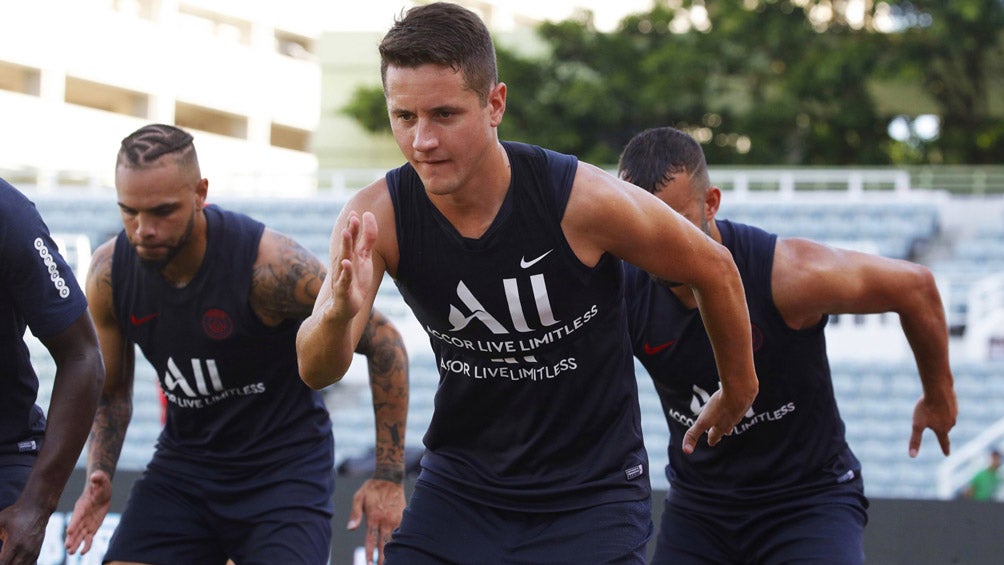 Ander Herrera, en una sesión con el PSG