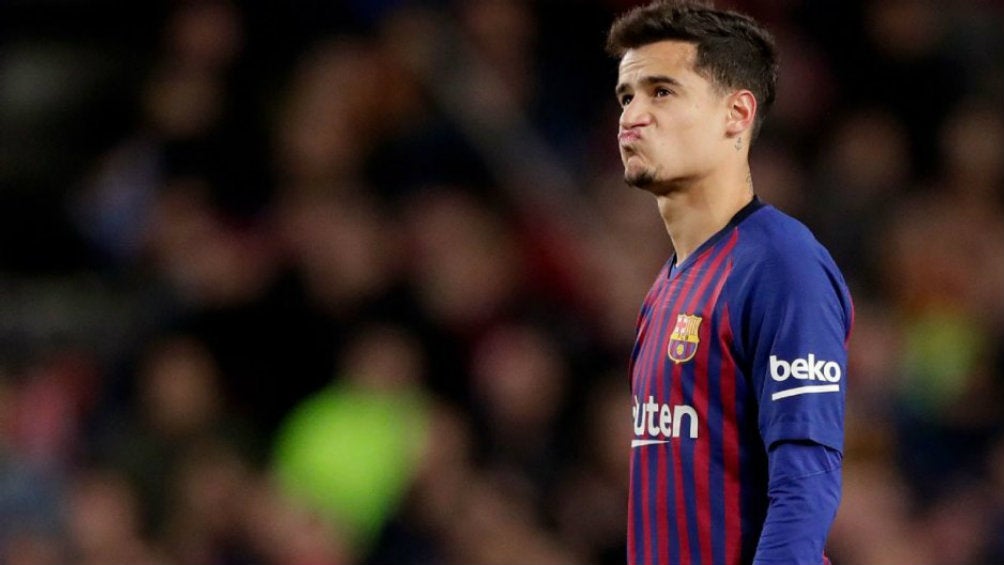 Coutinho lamentándose en un partido del Barcelona