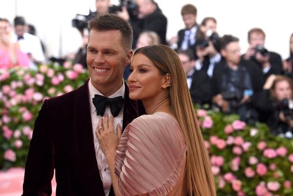 Brady y Bündchen durante una alfombra roja