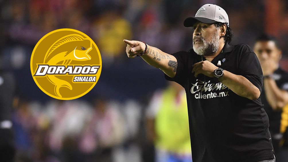 Maradona cuando dirigía a Dorados de Sinaloa