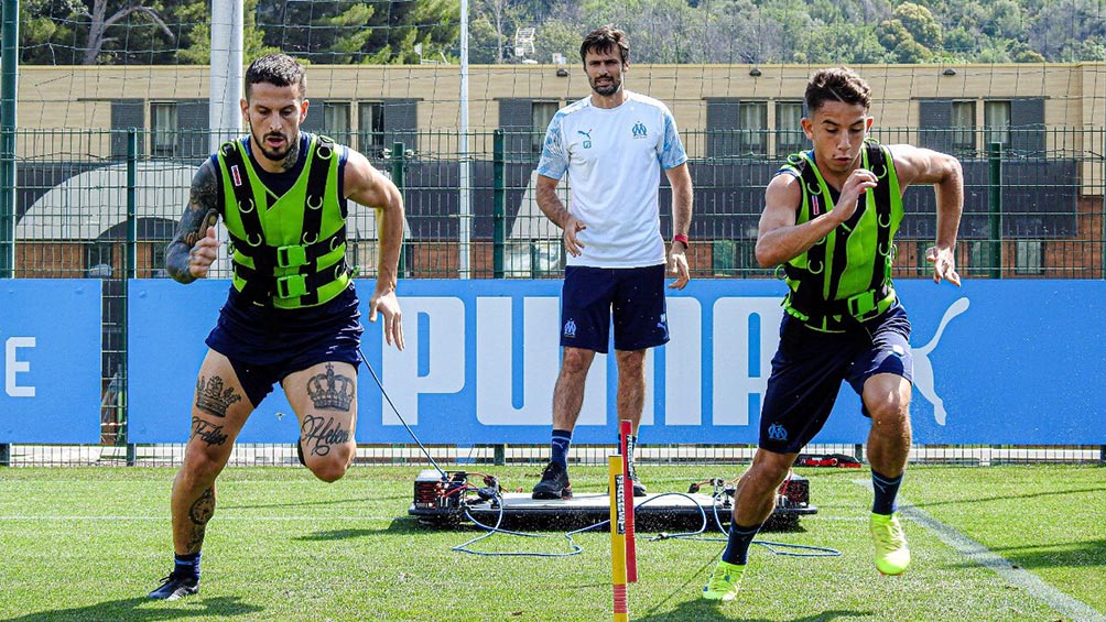 Darío Benedetto en entrenamiento con el Marsella