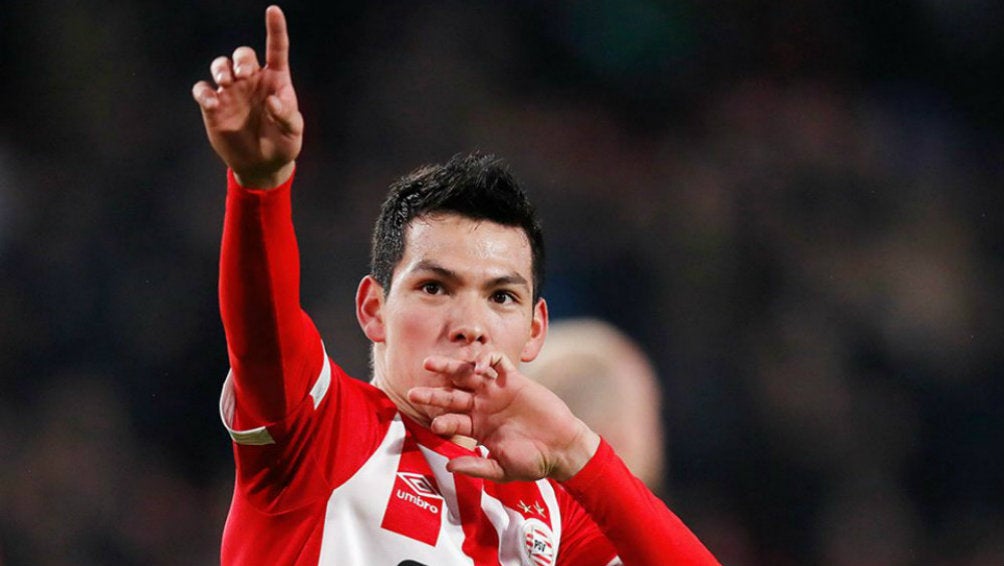 Lozano, en un partido del PSV