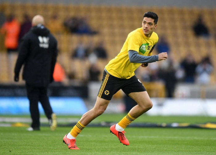 Jiménez, en un entrenamiento del Wolves