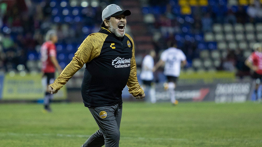 Diego Armando Maradona, durante un juego de Dorados 