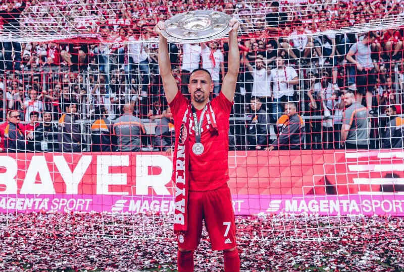 Franck Ribéry, en su despedida del Allianz Arena