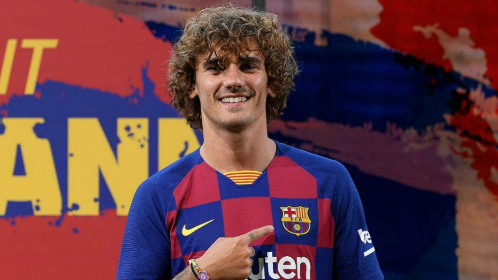 Griezmann en su presentación como nuevo jugador del Barcelona