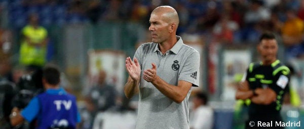 Zinedine Zidane en el último partido de pretemporada del Real Madrid