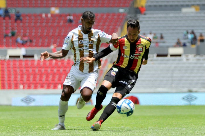 Bruno Costa y Jesús Vázquez, durante el partido