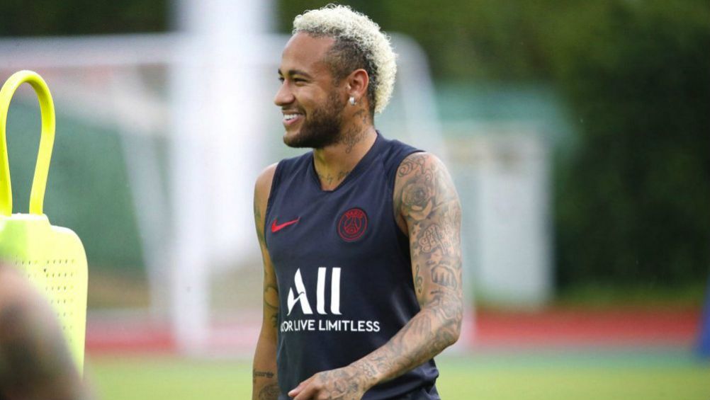 Neymar, en un entrenamiento del PSG