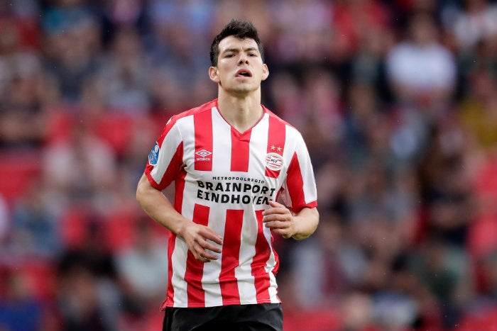 Lozano, en un partido del PSV