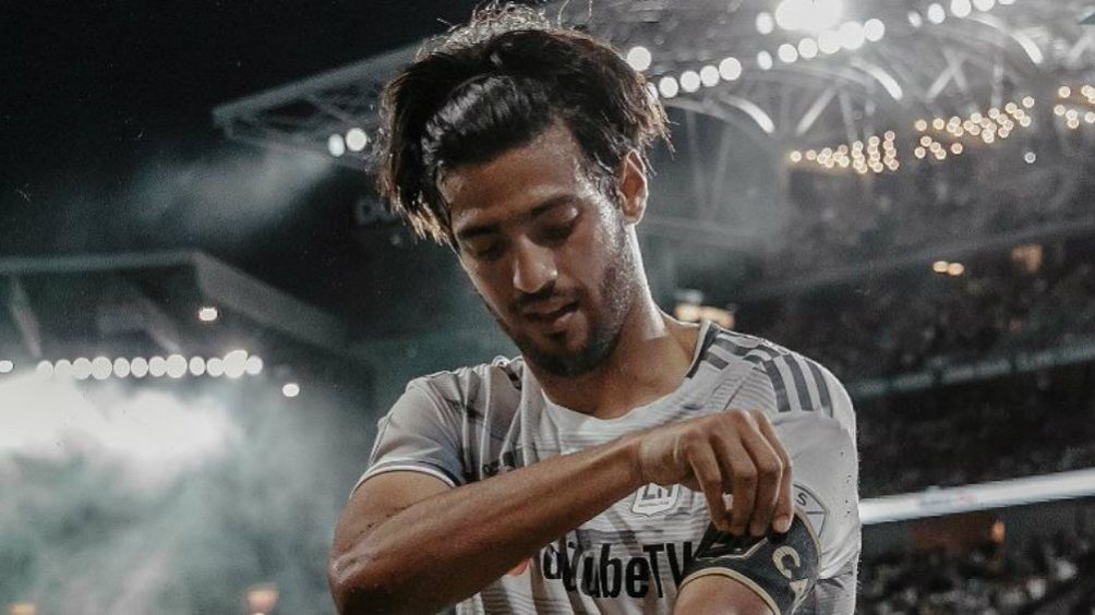 Carlos Vela celebrando su anotación ante Real Salt Lake