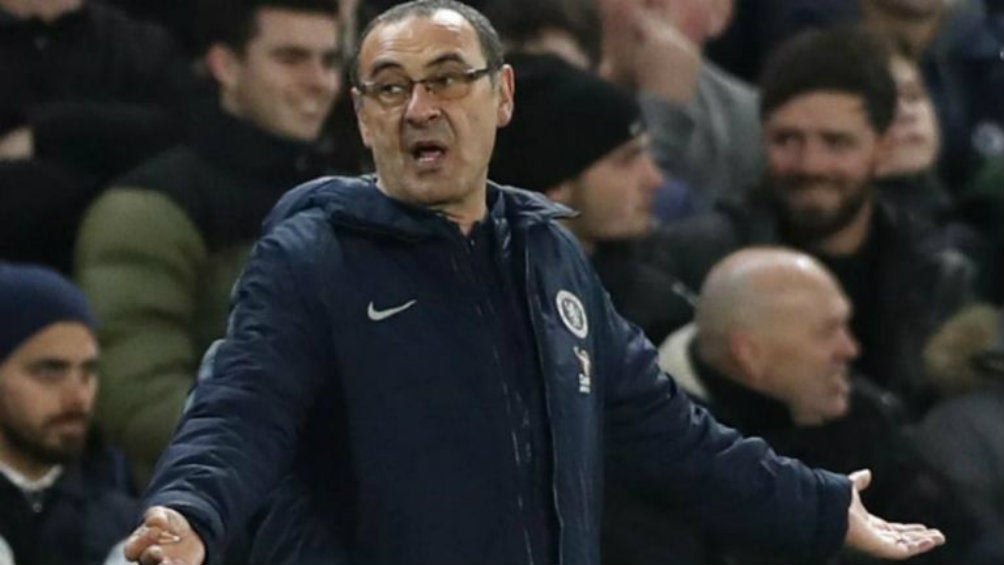 Maurizio Sarri, durante un partido de los Blues