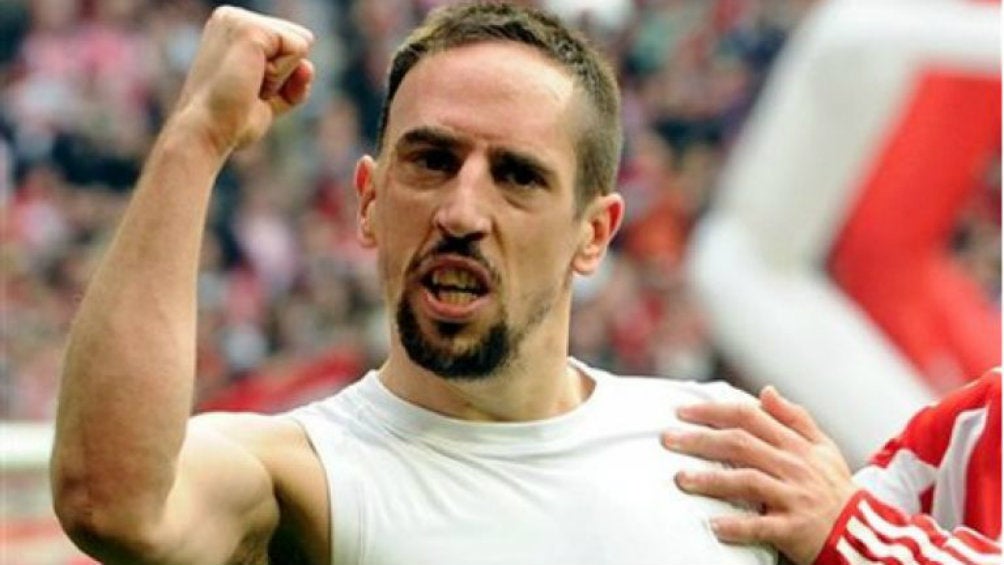 Franck Ribéry festeja una diana con Bayern