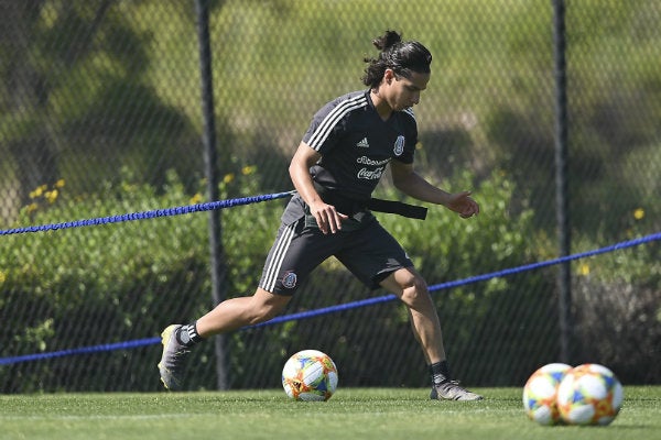 Lainez durante un entrenamiento con el Tricolor 