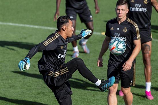 Keylor Navas, durante entrenamiento con el Real Madrid 