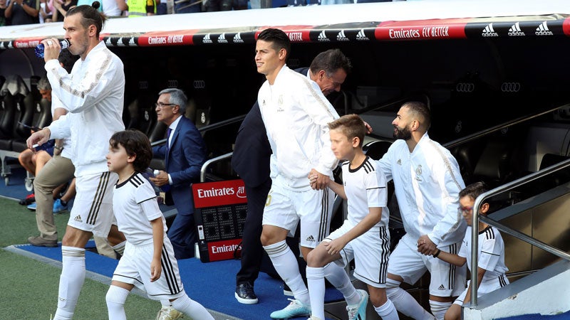 Bale y James previo al duelo ante el Valladolid 