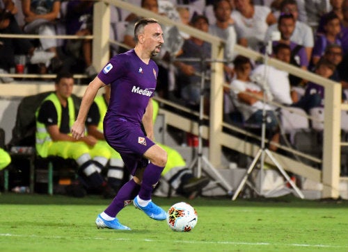 Franck Ribéry en su primer partido con la Fiorentina