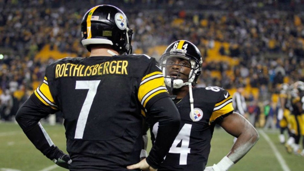 Antonio Brown y Ben Roethlisberger con los Steelers