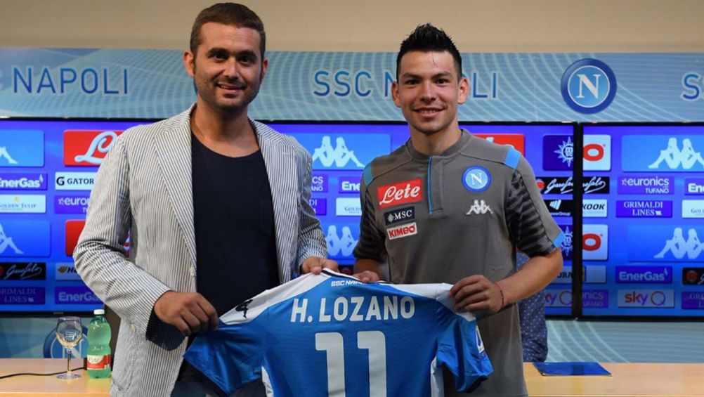 Lozano, durante su presentación con el conjunto del sur de Italia