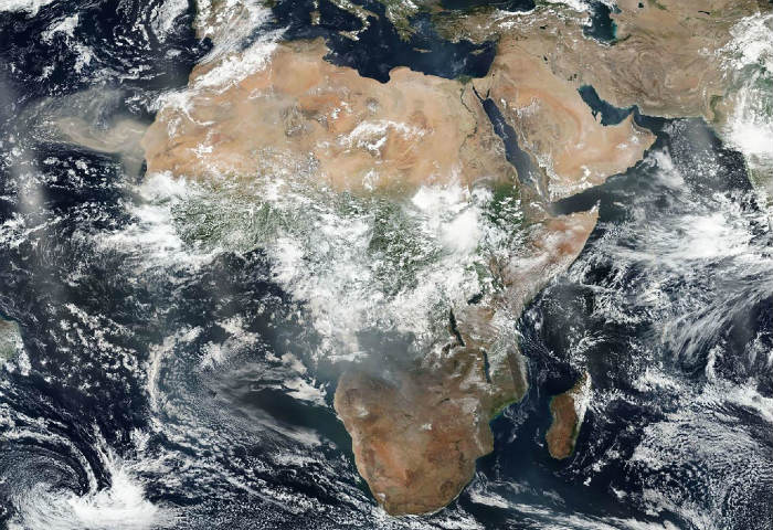 Vista satelital de África