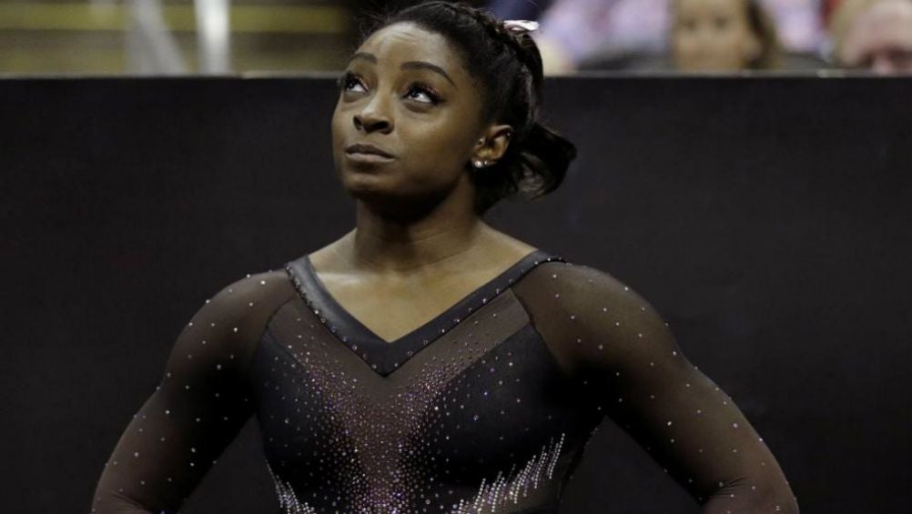 Simone Biles, durante una competencia 