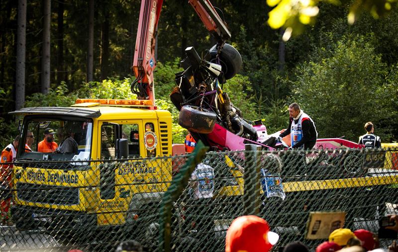 Automóvil en el que se accidentó Anthoine Hubert,