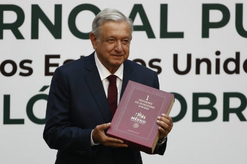 Andrés Manuel López Obrador durante el Informe de Gobierno