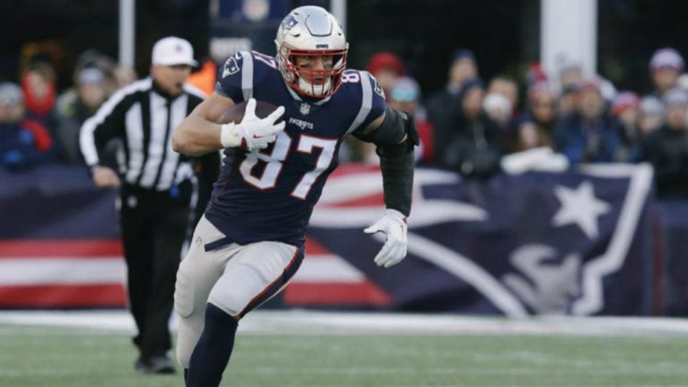 Rob Gronkowski durante un juego de los Patriotas 