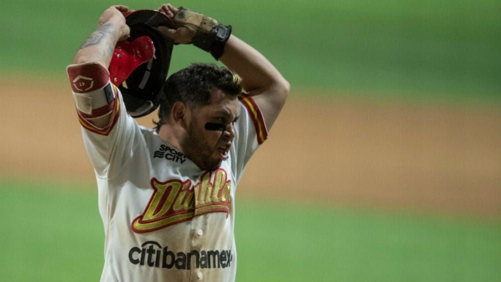 Jugador de Diablos Rojos eufórico en el partido ante Tigres