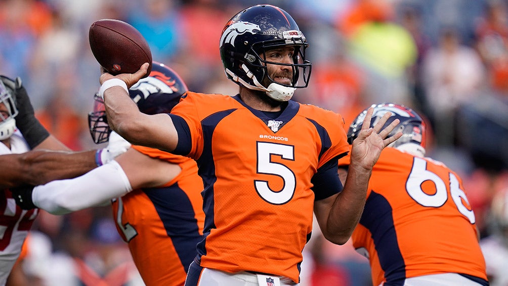 Joe Flacco, durante juego de la pretemporada