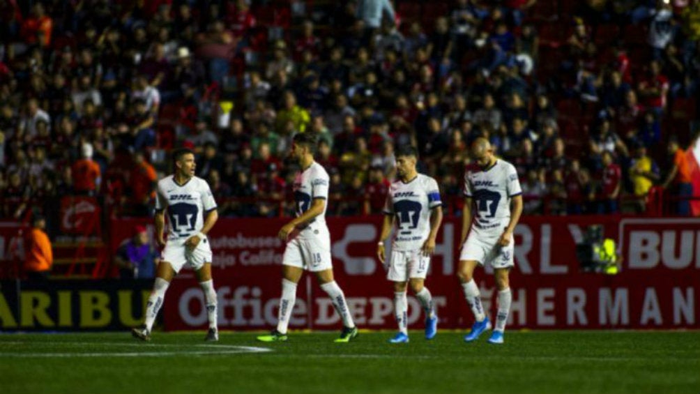 Jugadores de Pumas se lamentan tras derrota ante Xolos