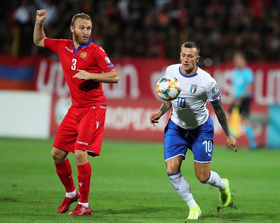 Federico Bernardeschi, durante juego contra Armenia 