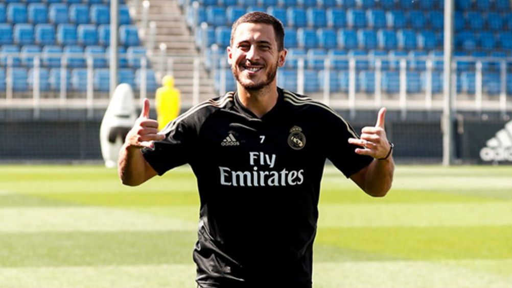 Hazard, en un entrenamiento del Real Madrid