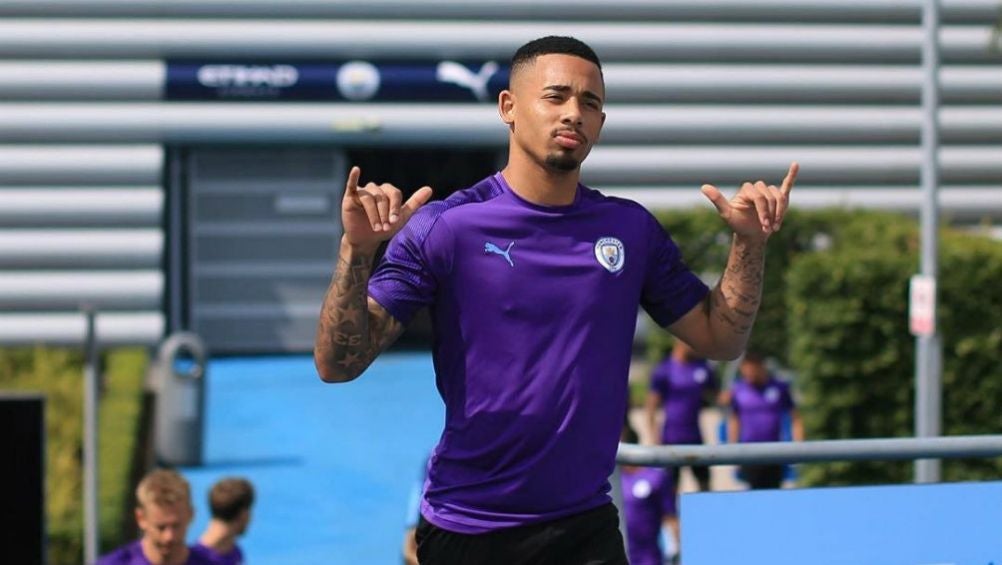 Gabriel Jesus, en entrenamiento del Manchester City