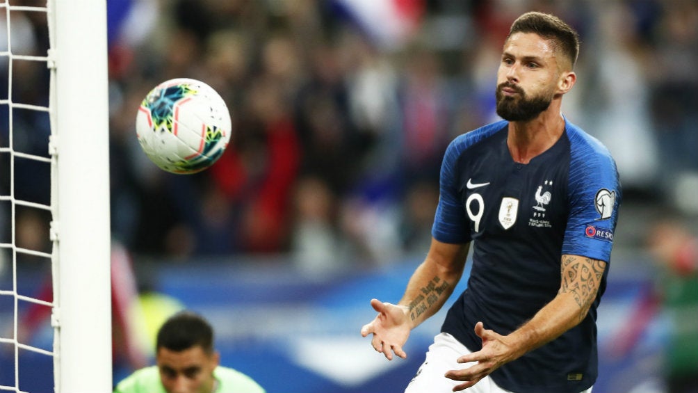 Olivier Giroud durante el partido de Francia vs Albania