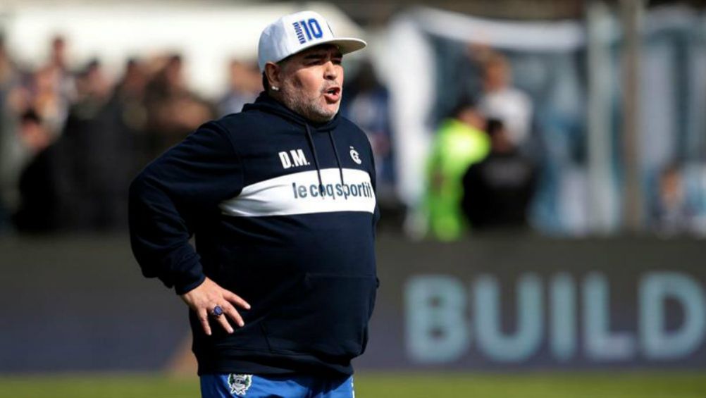 Diego Maradona, durante su presentación 