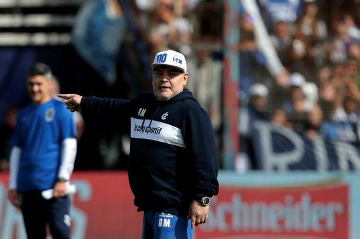 Maradona, durante su presentación