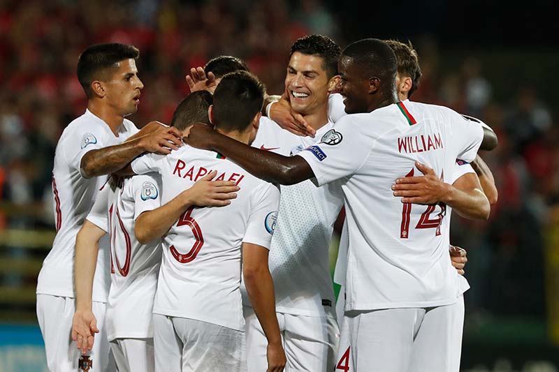 Portugal festeja un gol de Cristiano Ronaldo