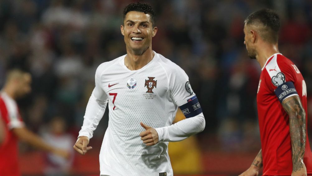 Cristiano, en festejo de Portugal