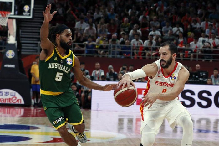 Patty Mills, durante el partido contra España