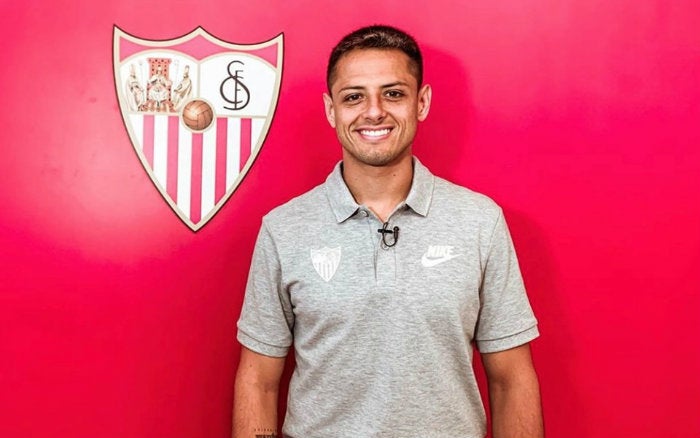 Javier Hernández, en Sevilla