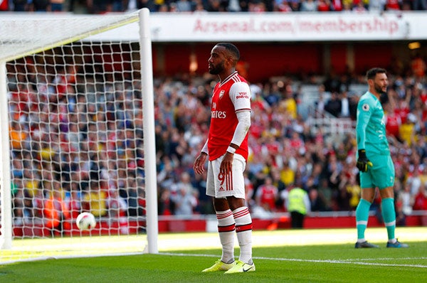 Lacazette, durante juego del Arsenal