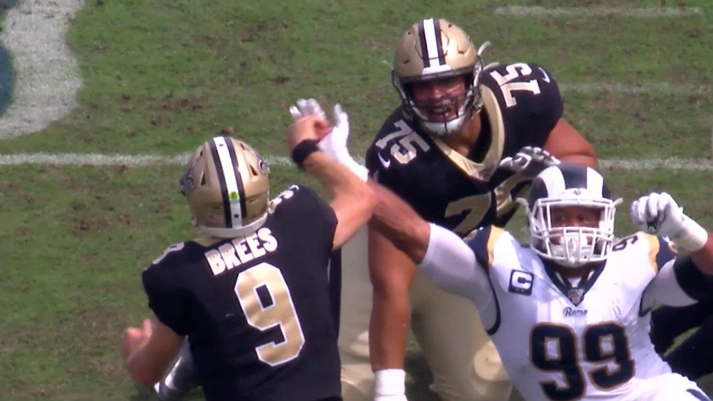 El momento exacto de la lesión de Drew Brees