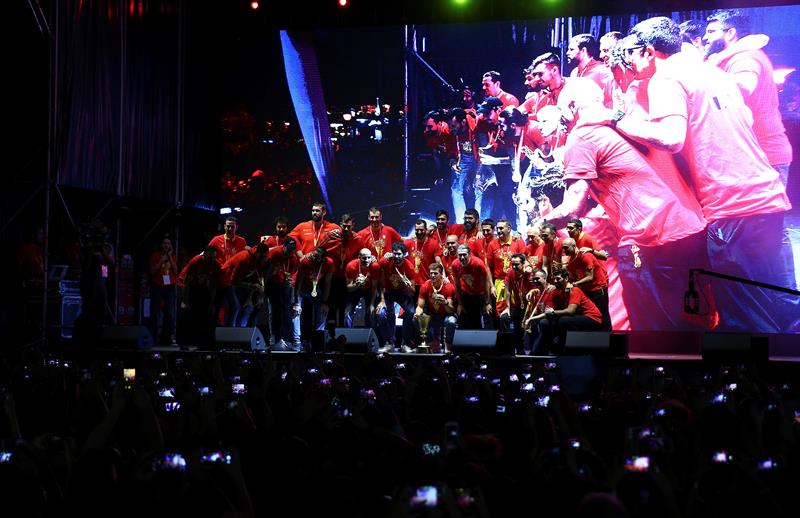 Festejos de la selección española de basquetbol en Madrid