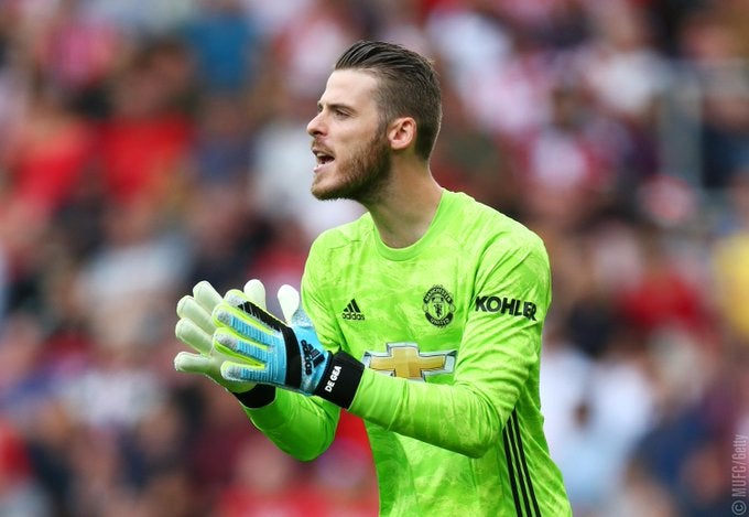 David de Gea en un partido del Manchester United