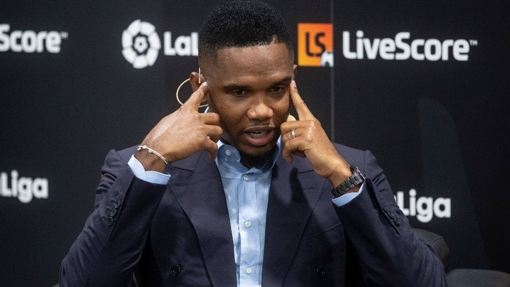 Samuel Eto'o durante un evento de La Liga