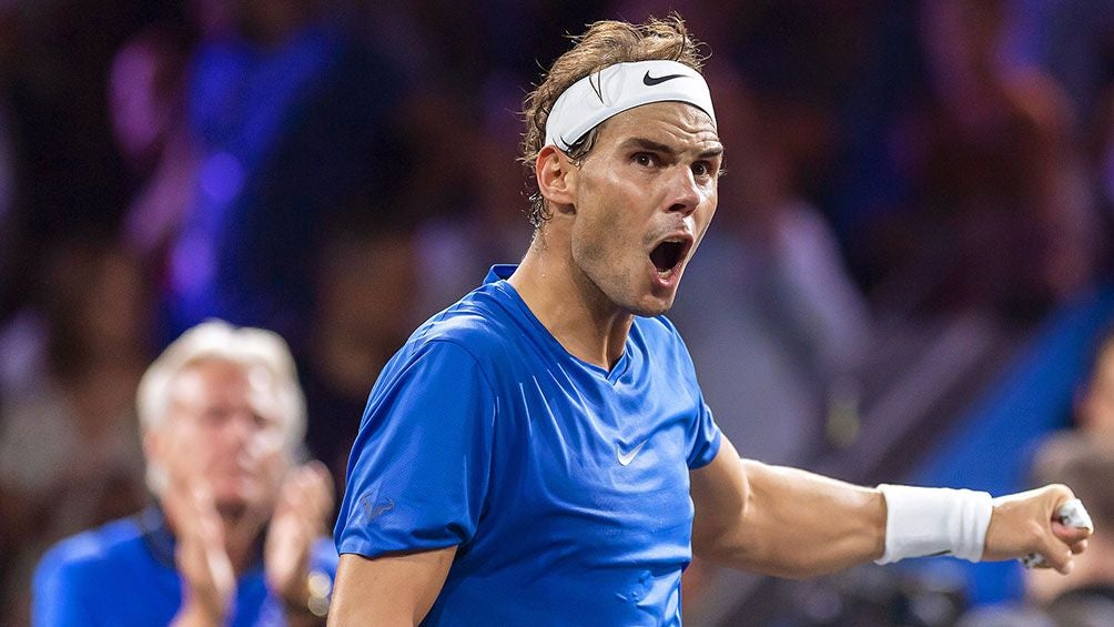 Rafael Nadal durante un partido de Copa Laver